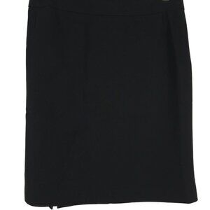 Womens 6 Black Skirt Triacetate Pencil 2 Slits Zip Business Casual Office Career